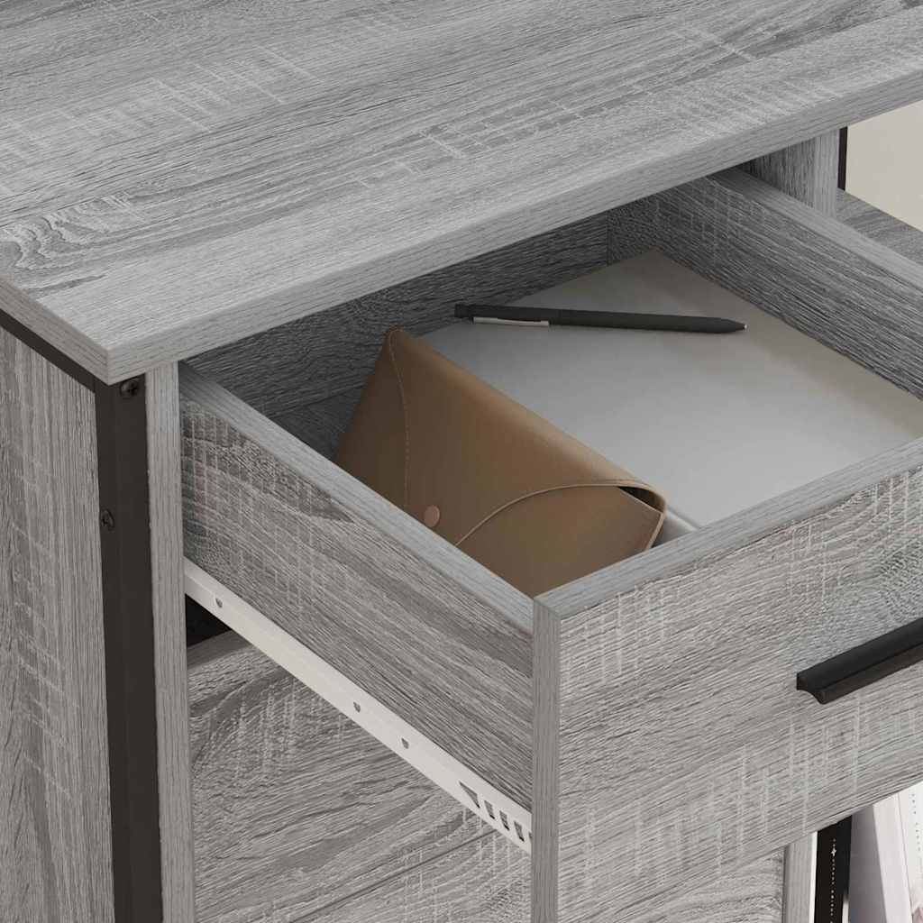 Cabinet with Charging Station on Wheels Grey Sonoma 76 x 41 x 72 cm