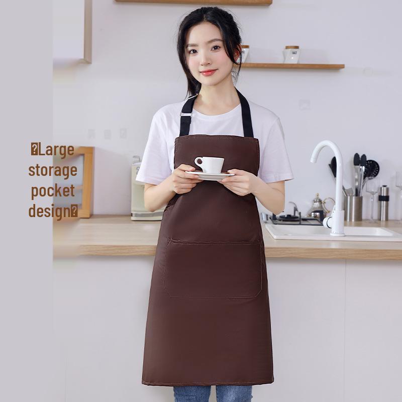 Waterproof & Oil-Proof Kitchen Apron with Hand-Wiping Feature and Custom Logo Option
