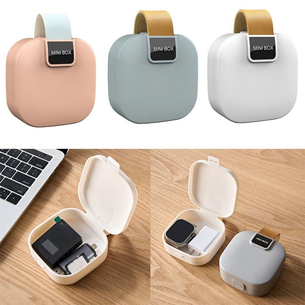 

Mini Jewelry Earring Organizer Case Plastic Earphone Holder Bag Travel Carrying сірий