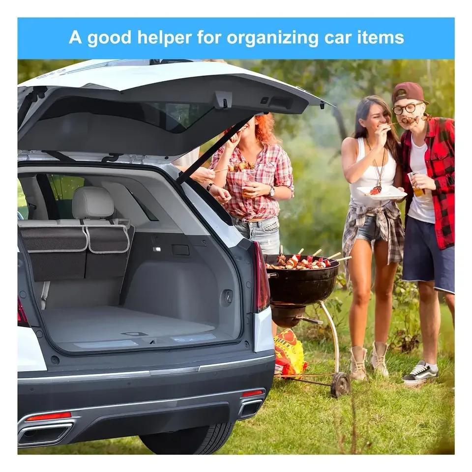 Organizér do kufru auta, úložný vak na zadní sedadlo, velkokapacitní, víceúčelový, Oxford, organizér na opěradla autosedaček, interiér automobilu
