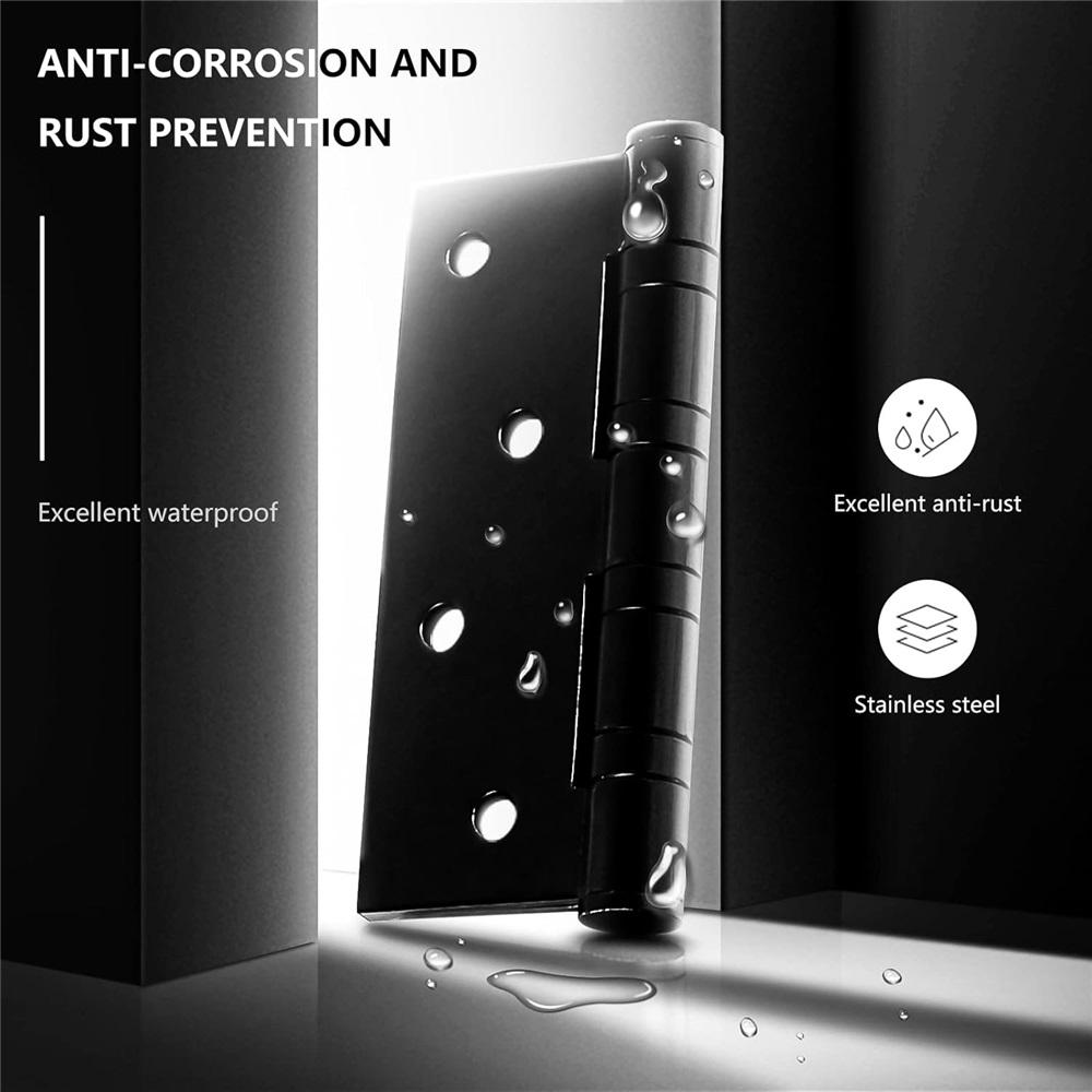  2-Piece 10x7.8cm Heavy-Duty Stainless Steel Door Hinges With 16 Screws – Black/Gold/Silver – For Entry Doors, Cabinets, Windows, Toolboxes