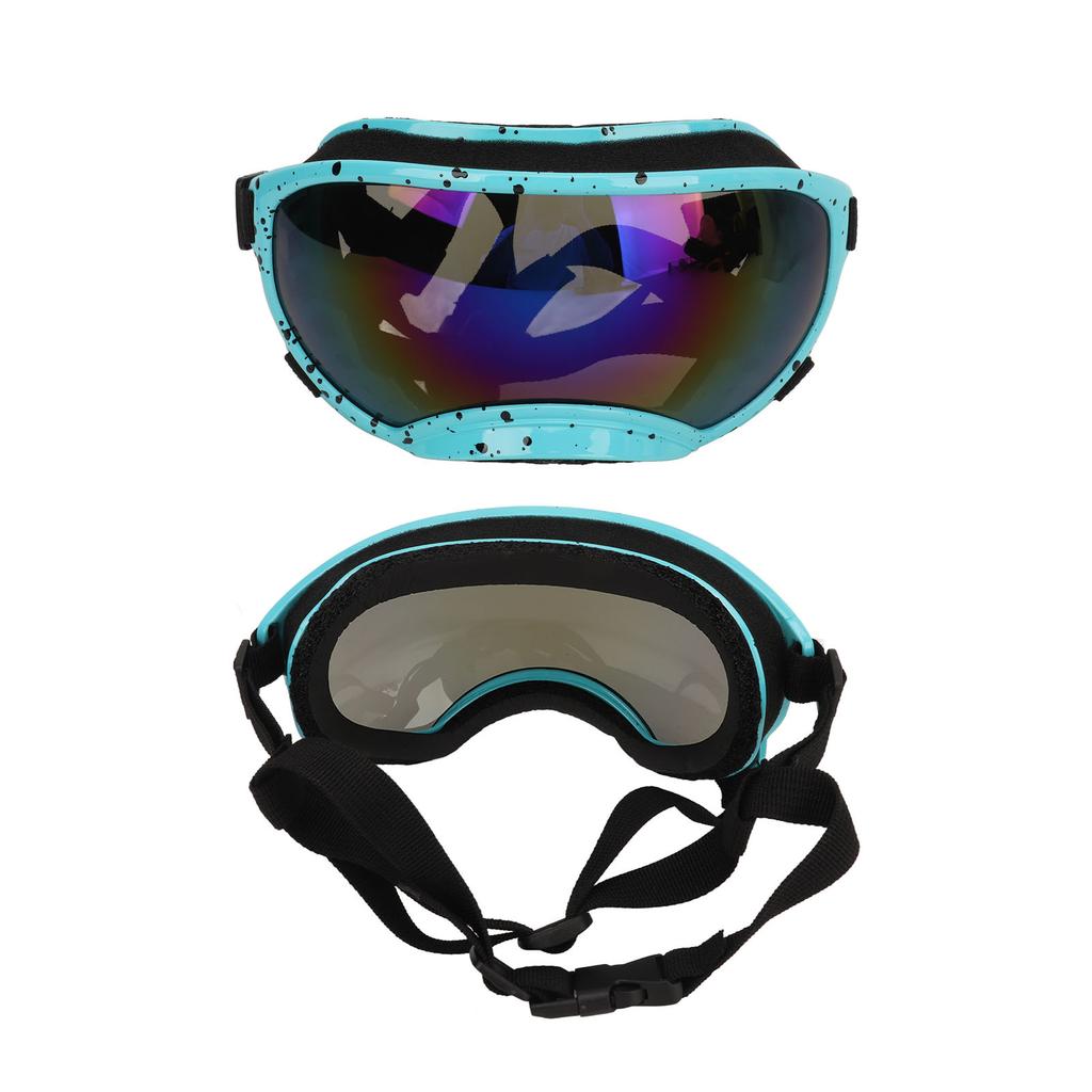 Dog Sunglasses PC Lens Windproof UV Protection Cool Pet Goggles with Adjustable Strap Blue Lens