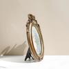 Fashion Golden Photo Frame Oval Elegant Tabletop Decor Vintage Desktop Ornament Gift For Bedroom Study Living Room