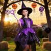 Fantasy Theme Girl Witch Costume With Mesh Fabric For Childrens Cosplay And Party Wear
