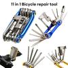 11 In 1 Bicycle Repair Tool Kit Aluminum Alloy Multifunction Bicycle Multi Tool Chain Hex Spoke Mountain Bike Wrench