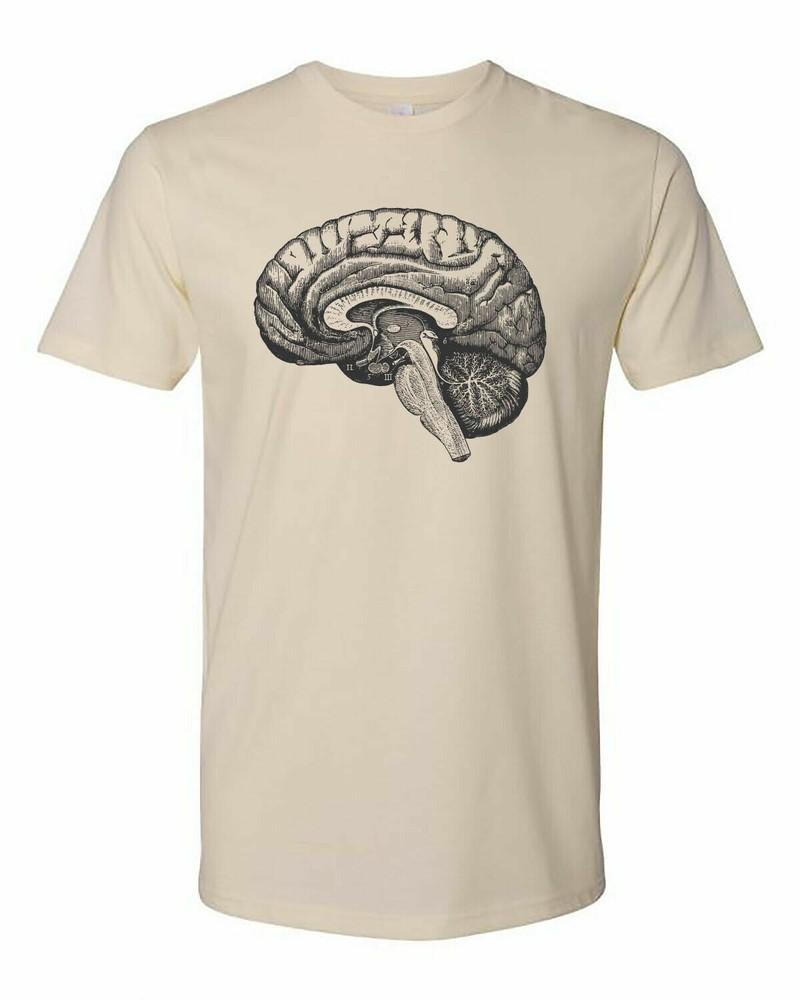 Коттедж Культ Одежда Футболка Хлопок Медицинская Анатомия Викторианское Искусство Мозг 3 Унисекс Футболка XXXXL 1990₽