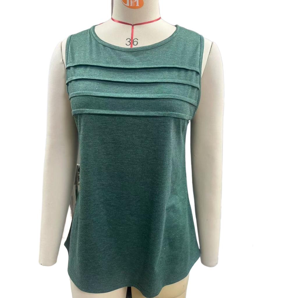 Women's Summer Solid Tank Tops T-shirt Vintage Y2K Women Round Neck Vest Girl Camisole Y2k Woman Clothing