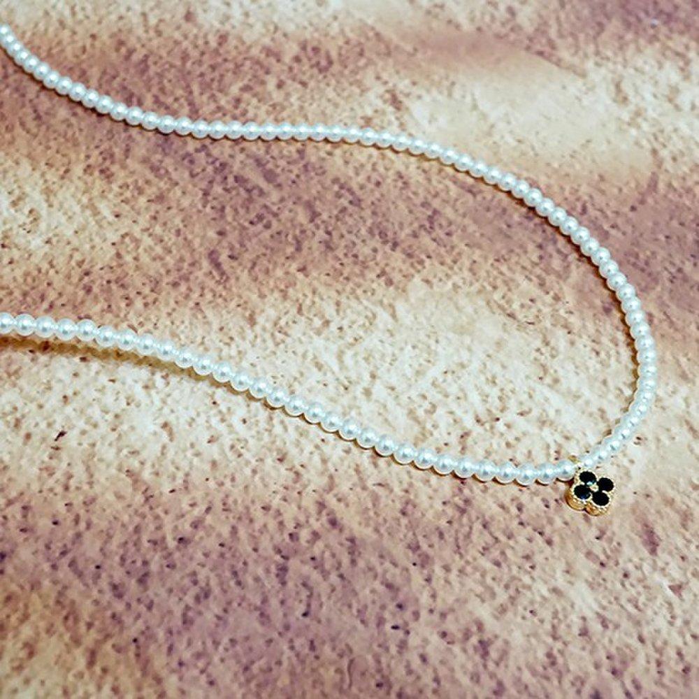 Flower 3mm Pearl Necklace Nk155