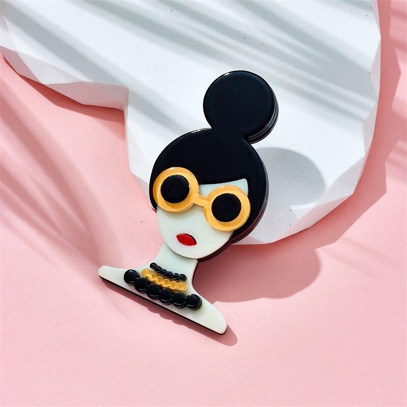 Blucome Broches de lunettes de soleil pour femmes, matériel acrylique élégant, cadeaux d'anniversaire simples, épingles, accessoire sur le sac à vêtements pour femmes