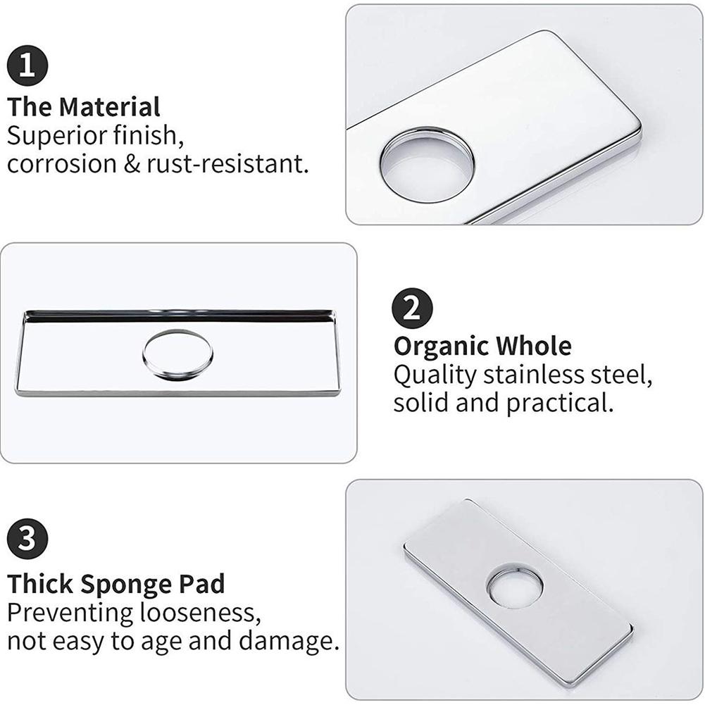 Faucet Accessories Cover Plate 1 Pcs 162mm*63mm 304 Stainless Steel Anti-corrosion Scratch Resistant Practical