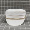 British Flat Top Hat Women'S Chain Decorative Octagonal Hat Trendy Versatile Beret Simple Spring And Summer
