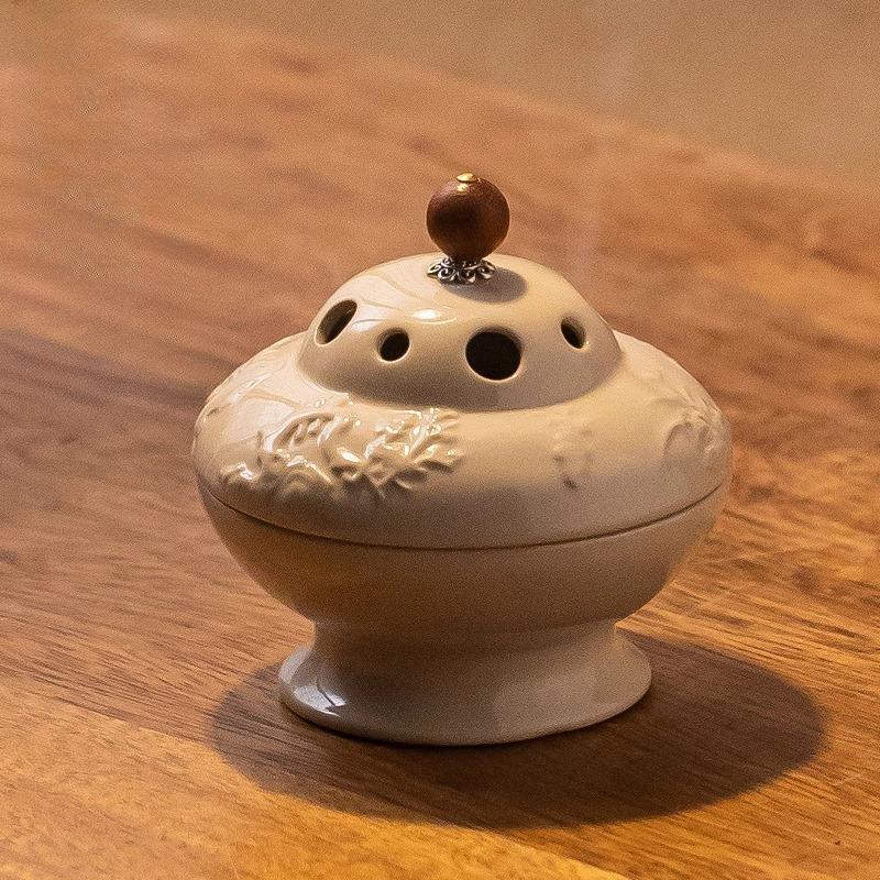 Household creative plate incense burner four gentlemen incense burner tea ceremony ornament indoor incense burner
