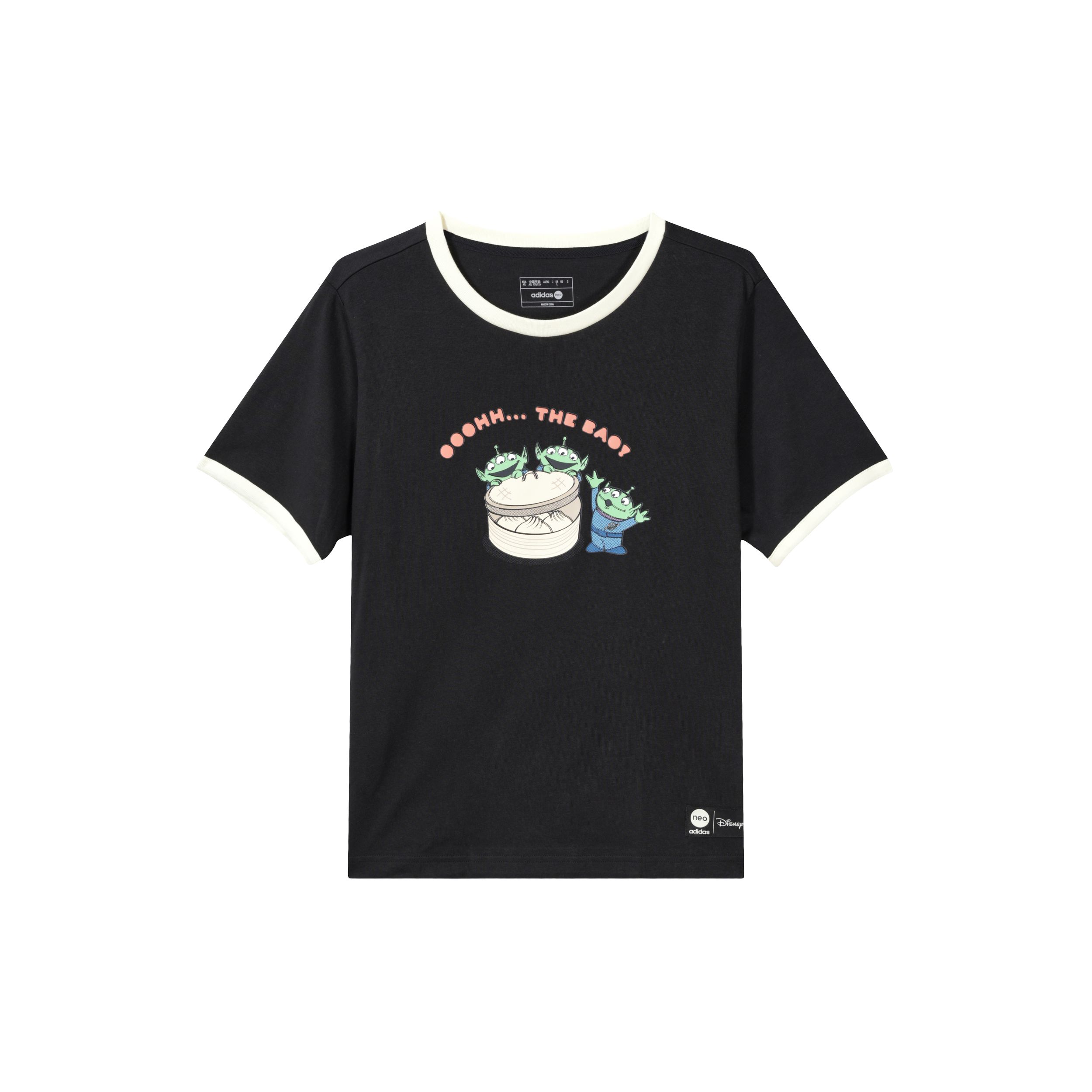 

Adidas Neo с буквенным принтом и круглым вырезом, с коротким рукавом, женские топы, черный IP9384 S