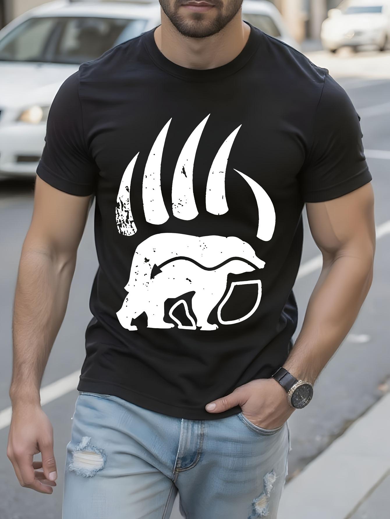 Black Bear Paw Print Graphic Tshirt Graphic Tshirt - Rela... XXXXL