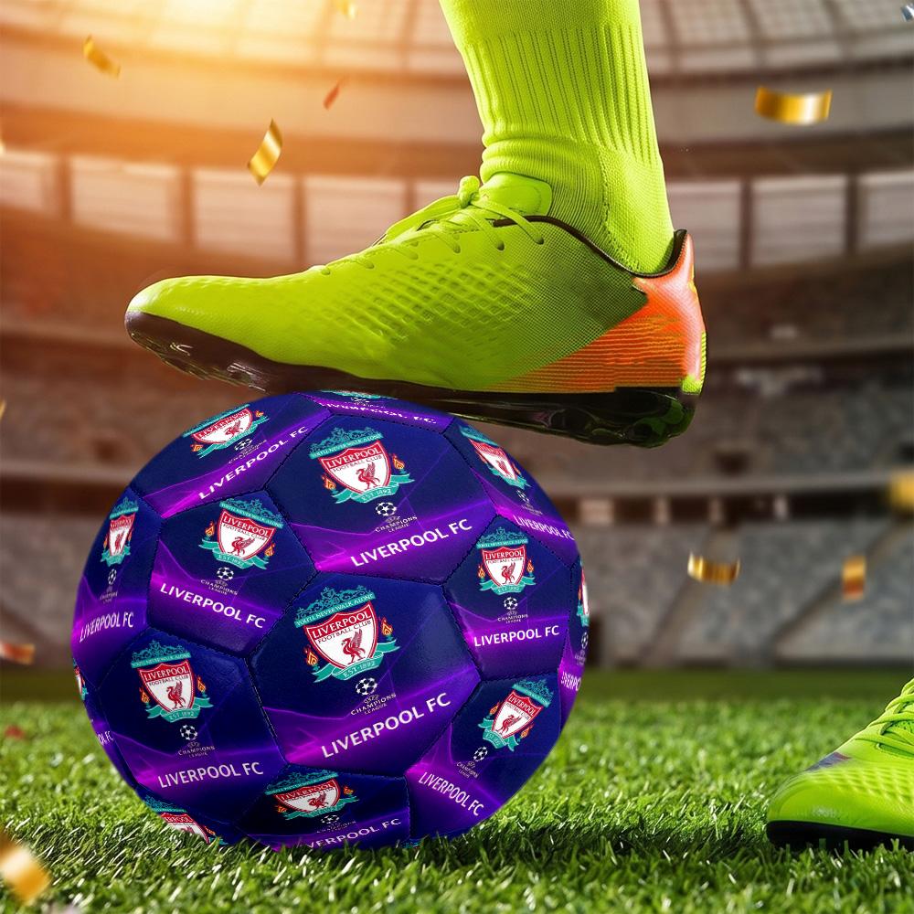 Liverpool Soccer Ball Size 5 Football Machine Sewn Indoor Outdoor Universal Football Ideal for Soccer Enthusiasts Birthday Christmas Wedding Party Gif
