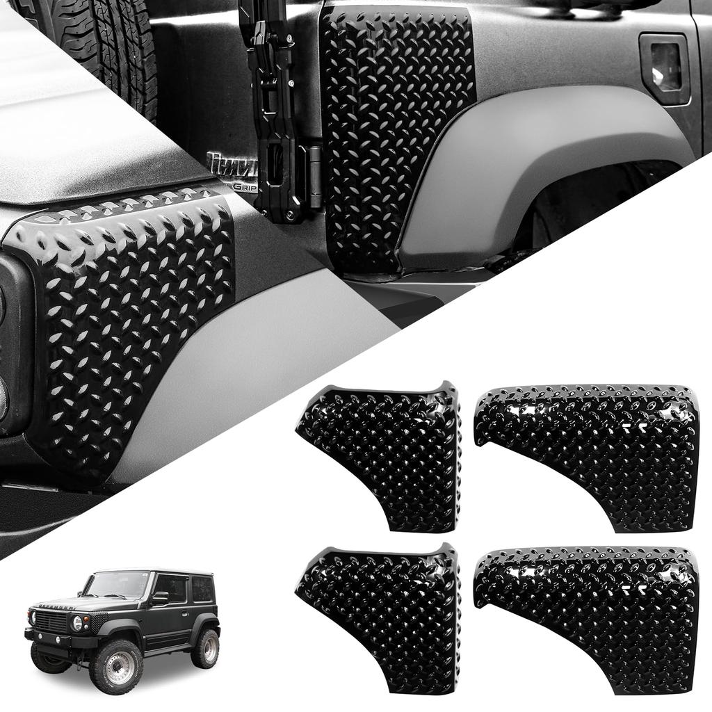 AMWMORV Corner Guard Protection for New Jimny JB64 and Suzuki Jimny JB74 Front Bonnet Protection Rear Left and Right Body ABS Material - Cover, Armor,
