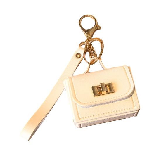 

Keychain Pendant Mini Handbag Charm Key Chain with Versatile Hanging Buckle Wear-Resistant Imitation Leather Keychain Backpack Accessories белый