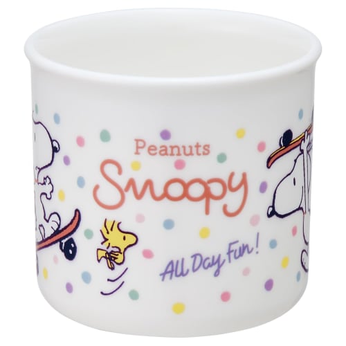 Skater Children's Plastic Lunch Cup, 200ml, Dishwasher Safe, Made in Japan, Snoopy Skateboard Design, KE4AAG-A