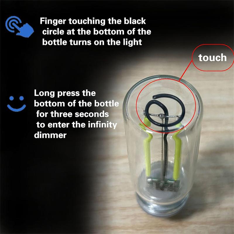 USB-Autolampe, Innenatmosphärenlicht, Retro-inspirierte Stimmungslampe, Glasflasche, kabellose Touch-LED-Autoinnenbeleuchtung