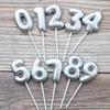 Birthday Balloon Digital Candles 0-9 Romantic Happiness Party Gold and Silver Adult Children Baking Dress Up Candles