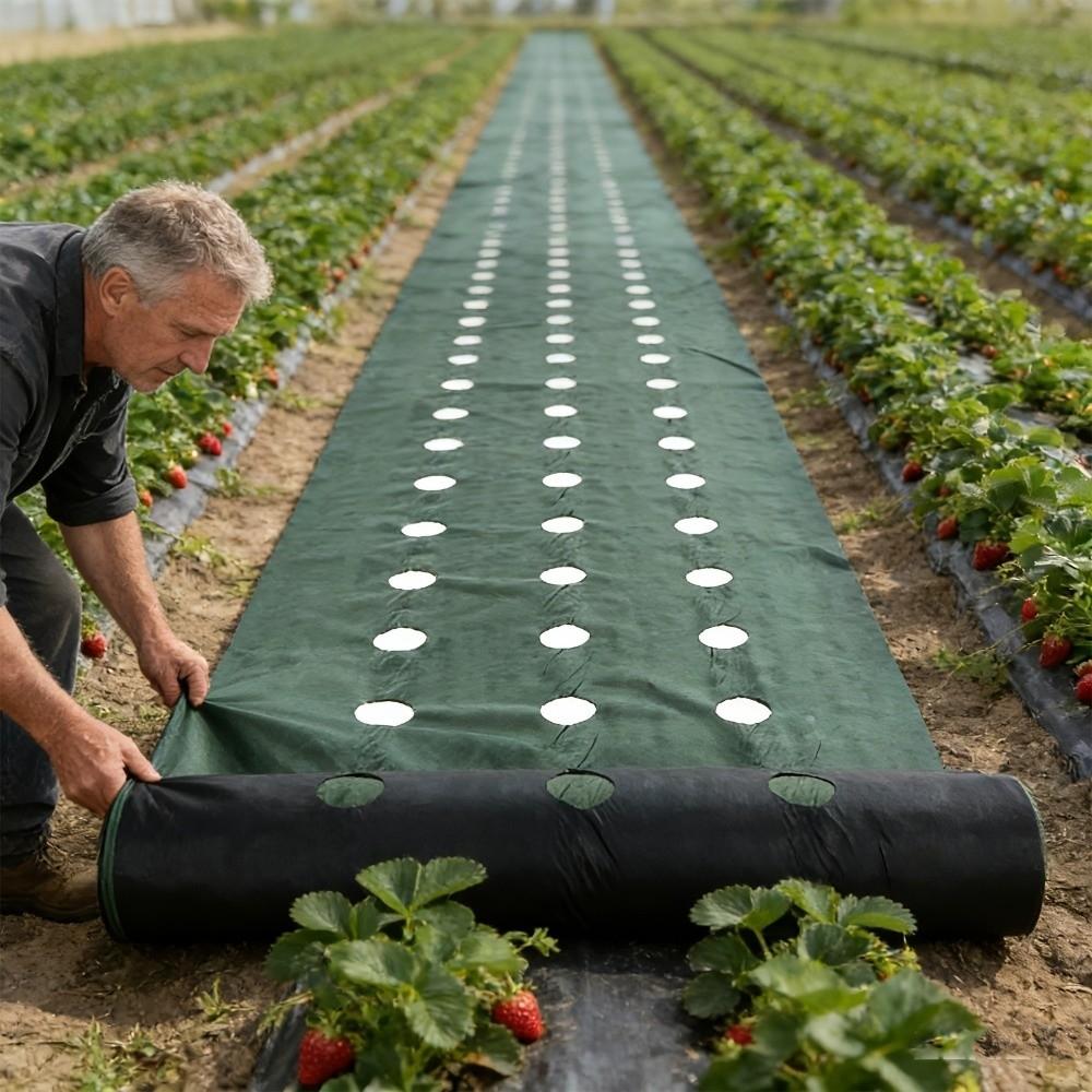 Double Layer Perforated Grass Proof Cloth Biodegradable Weed Control Ground Cover Courtyards