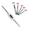6/8Pcs Hss Hand Screw Tap Die Wrench Schroefdraad Metric Plug Tap M3 M4 M5 M6 M8 M8 M12 Met Verstelbare Tap Wrench 1/16-1/2"