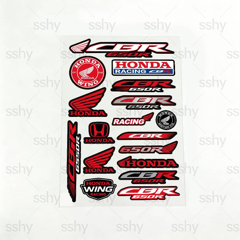 WGLRK1 FOR HONDA CBR650R Motorcycle Reflective Stickers Waterproof Decals for Helmet Scooter Fuel Tank Toolbox Racing