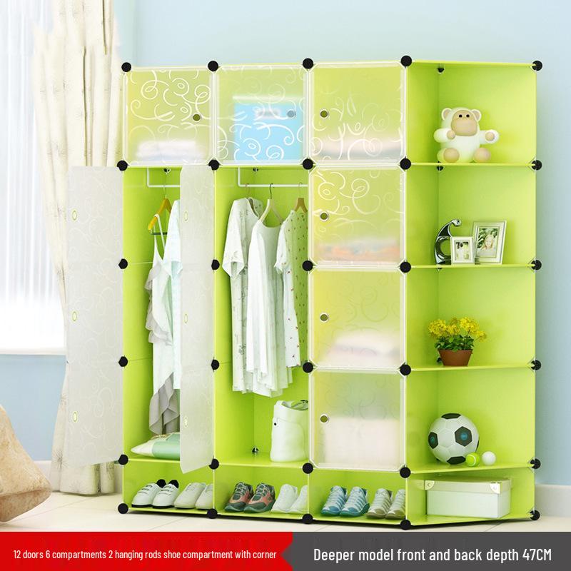 Vanden Minimalist Plastic Wardrobe: Children's & Adult Bedroom/Dorm Single Resin Storage Closet