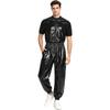 Men Waterproof One Piece Jumpsuit Short Sleeve Front Zipper Elastic Waist Side Pockets Jogging Pants Raincoat Sauna Tracksuit for Outdoor Running