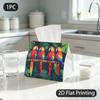 1pc Tissue Box, Flat Style Scarlet Macaws Vivid Tropical Joy Pattern, 2D Flat Printing, Many Uses, Machine Washable, Tissue Holder, for Your Workspace