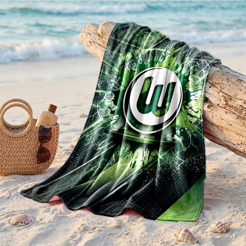 VfL Wolfsburg FC Print Microfiber Beach Towel Quick Dry Absorbent Large Towel For Beach Swimming Travel