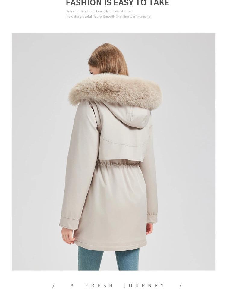 Women’s Hooded Windproof Thicken Warm Cotton-padded Parkas Winter Jacket With Detachable Sleeves