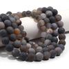 4 6 8 10 12mm Natural Stone Beads Matte Black Stripe Agate Round Loose Beads For Jewelry Making DIY Bracelet Necklace Supplies