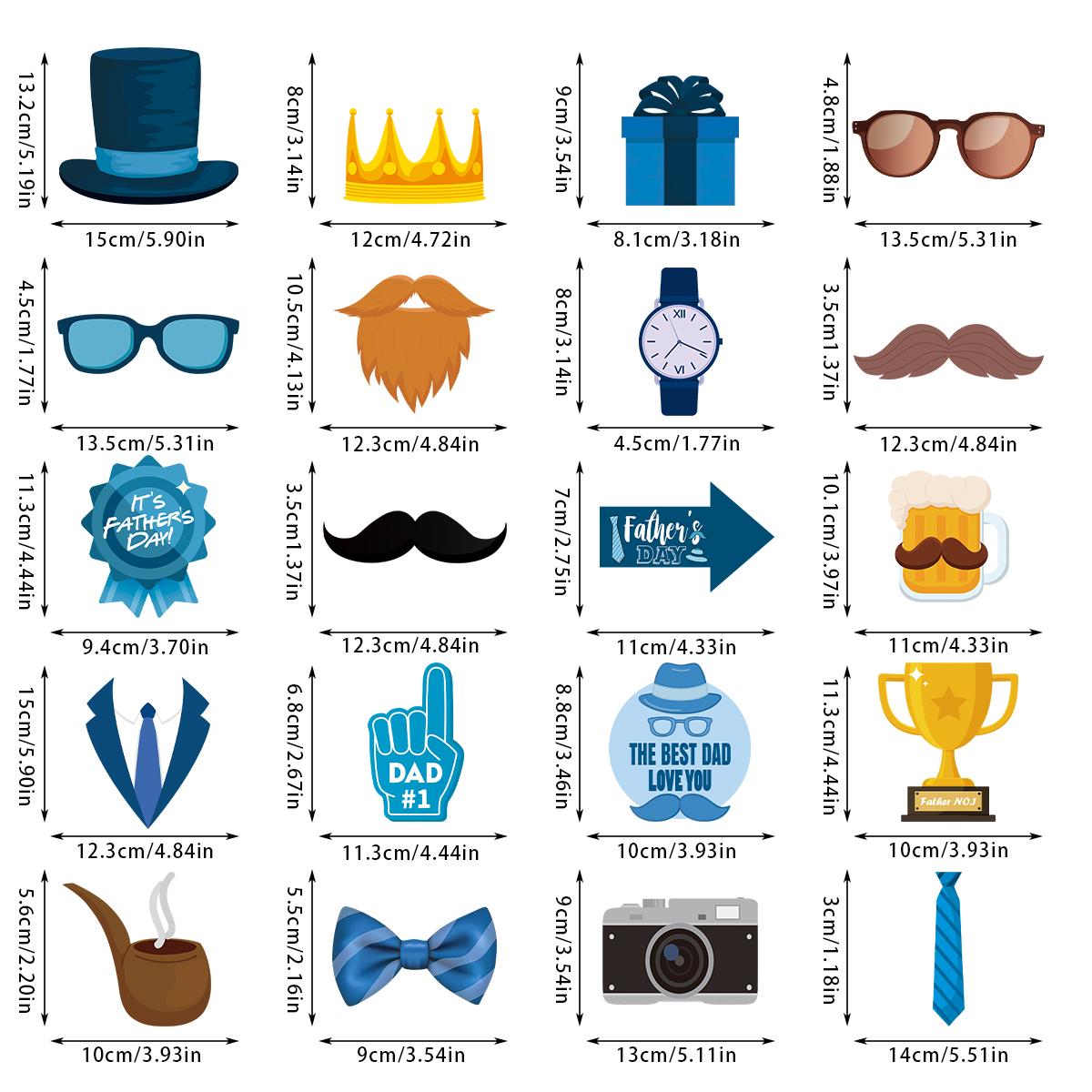 

20pcs Father s Day Photo Booth Props Father Birthday Party Accessory Funny We Love Dad Theme Selfie Prop Happy Fathers Day Party