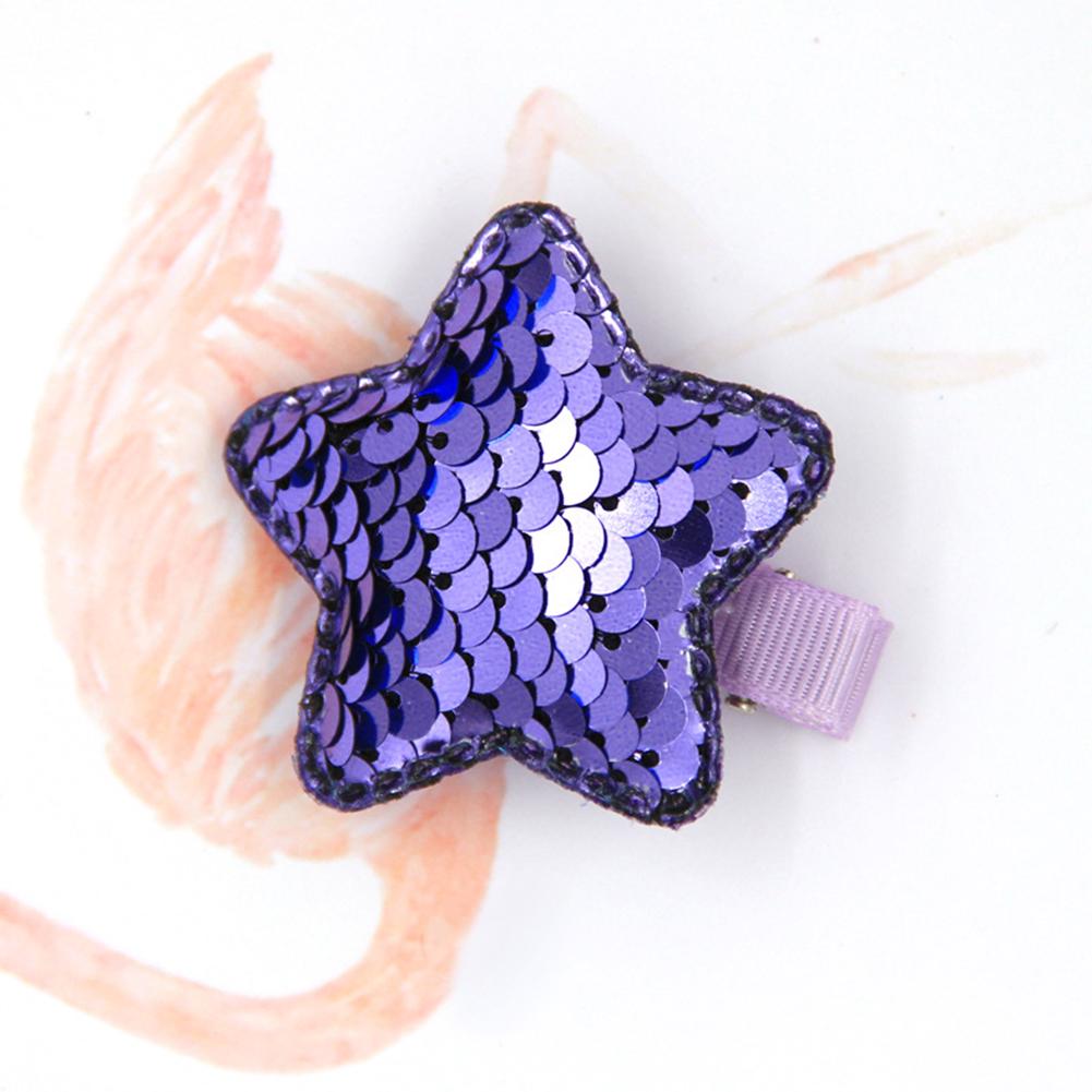 Barn Baby Girls Glänsande paljetter Femuddig stjärnform Sidoklämma Hårnål Hårdekor