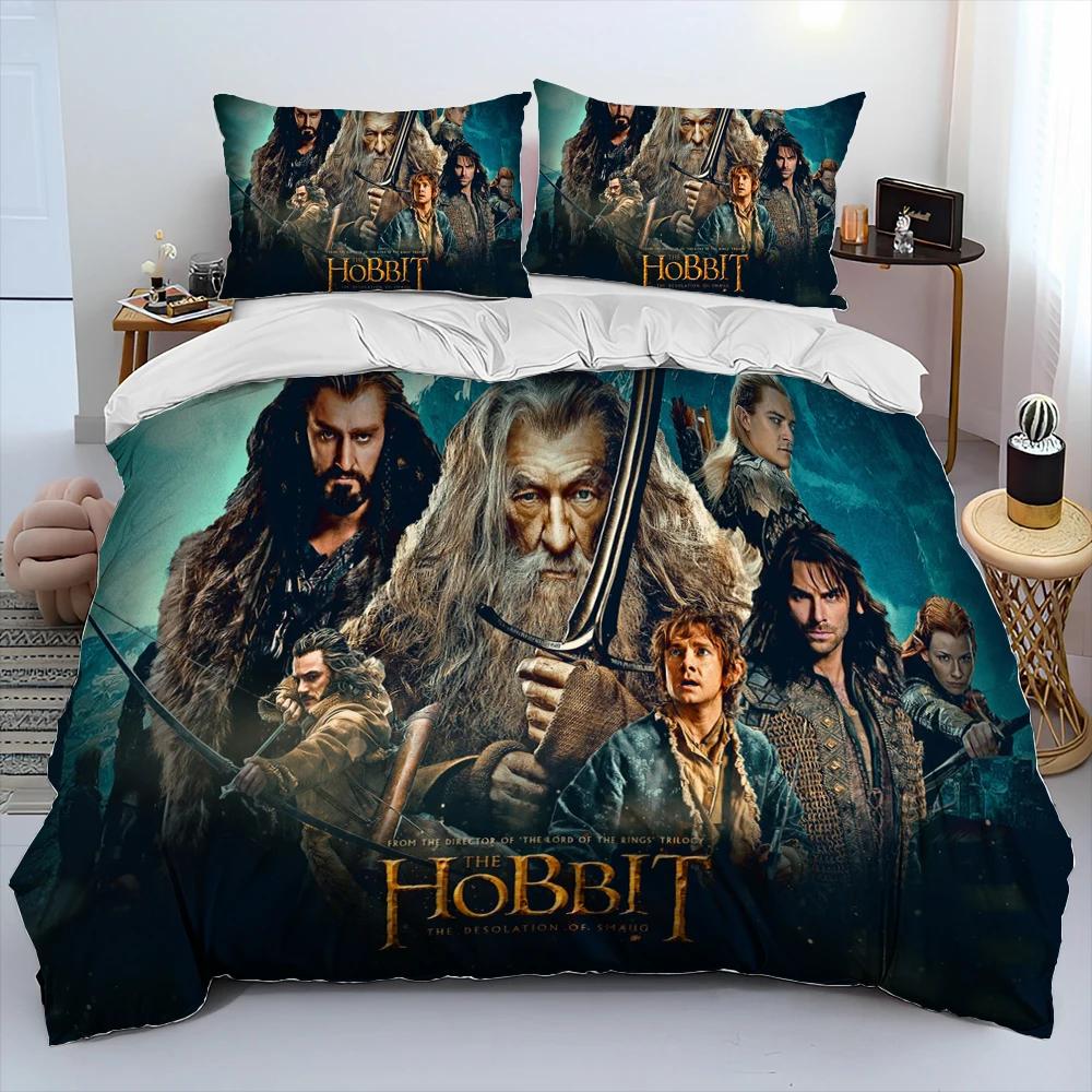 L-Herr der Ringe H-Hobbit Bettwäsche-Set, Bettdeckenbezug Bett-Set Steppdeckenbezug Kissenbezug, King Queen Size Bettwäsche-Set Kinder