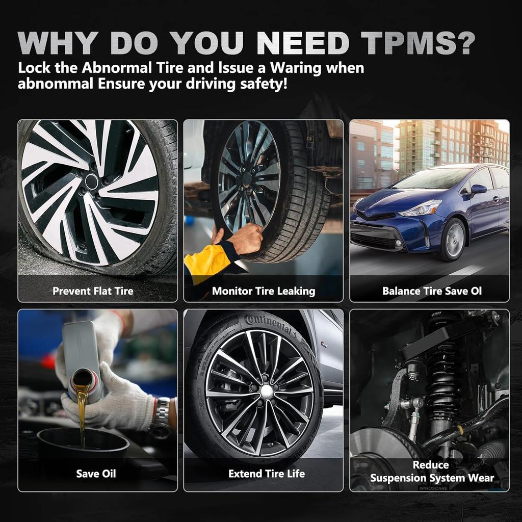 TPMS Sensor Compatible With Chrysler Dodge Jeep Ram Fiat - 4 PCS Pre-Programmed 433MHz Tire Pressure Monitoring Sensor For 300 Durango Challenger