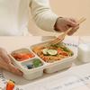 1/2pcs Wheat Straw Lunch Box Portable Bento Box With Compartment Picnic Bento Box Fruit Container Microwave Oven Dinnerware