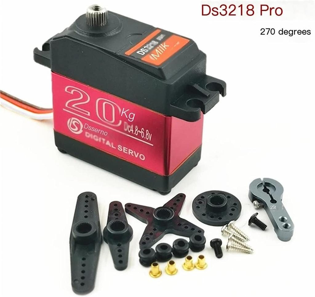 DS3218 PRO Digital Servo Motor 20KG 6V | 180° Precision Control | Waterproof | 25T Horn Included | Ideal for Robotics and RC Models | Aluminum Housing