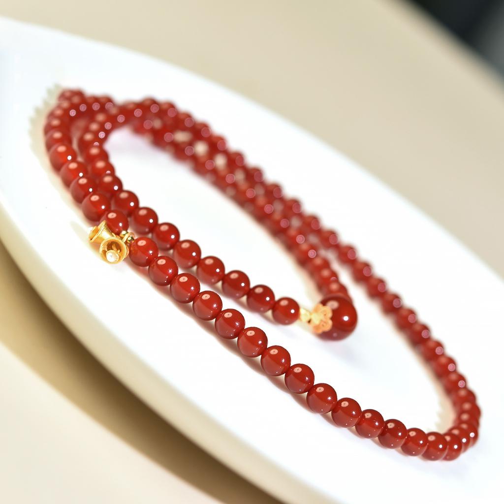 Red Agate Bracelet for Women, Chalcedony Loose Beads, Bell Dragon Zodiac Red Bracelet, Agate Bracelet