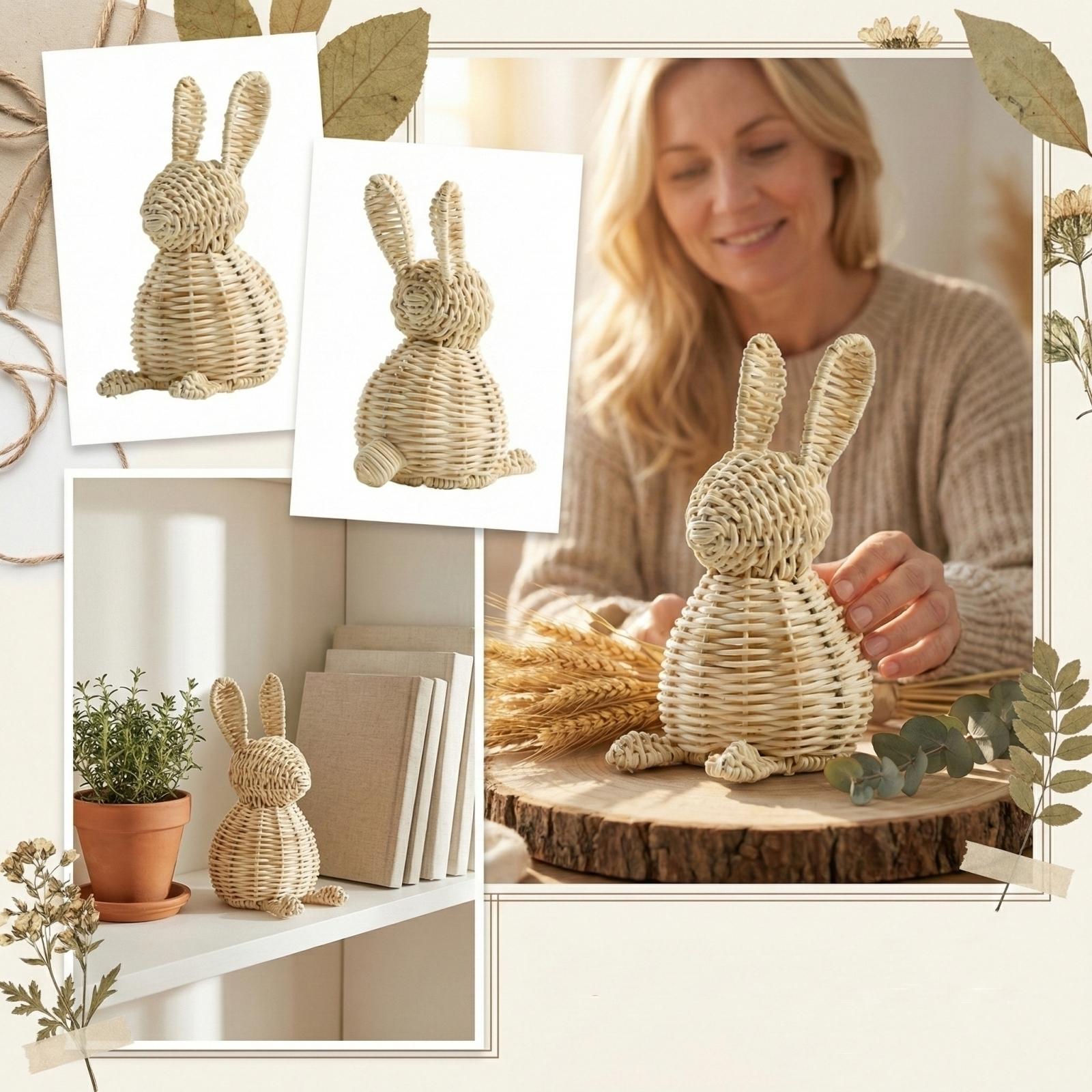 

Плетеная декоративная скульптура из ротанга на Пасху, Обязательный настольный орнамент для праздников. One Size