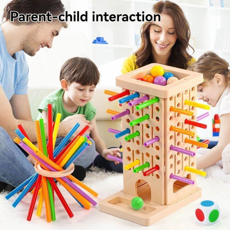 Fun 3In1 Wooden Stick Tower Game, Arithmetic Early Education Montessori Toys, Thinking Training Parent-Child Interactive Toy