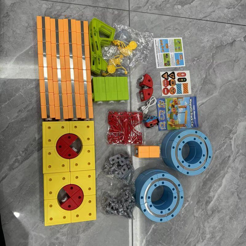 Children Magnetic Construction Brick Rail Car - Stem Instructive Building Toy Developmental Educational Present Montessori Playthings