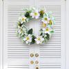 Guirlanda Artificial de Magnólia de 15 Polegadas para Porta da Frente Primavera Verão Guirlanda Floral Falsa com Folhagem para Varanda Entrada Sala de Estar Decoração de Parede