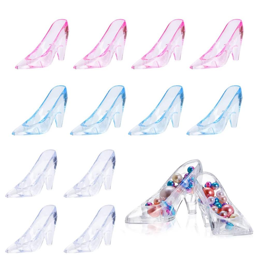 12PCS Creative Princess Slippers 3.5 Inch Crystal Shoes New Mini Cinderella Slippers