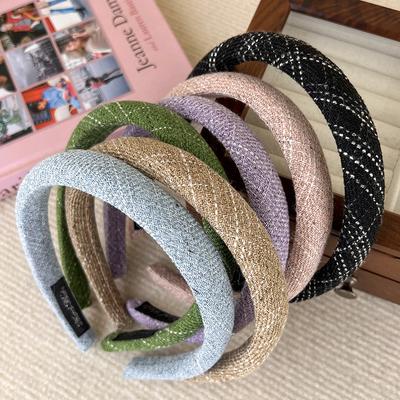 Autunno Nuovo Stile Piccolo Profumato Tweed Plaid Cerchietto Spugna per Donna Ragazze Elegante Cerchietto per Capelli Fascia per Capelli Accessori Moda per Capelli