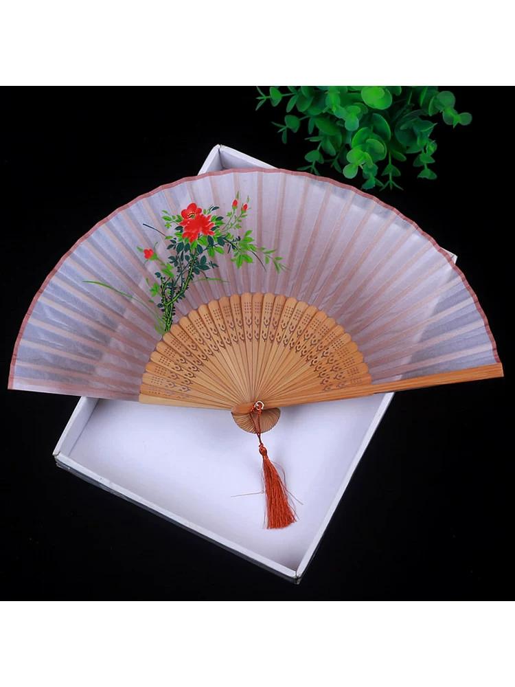 Folding Fan, Ancient Style Folding Fan, Classical, Compact, Retro, Hanfu, Portable, Silk Fabric, Durable for Women