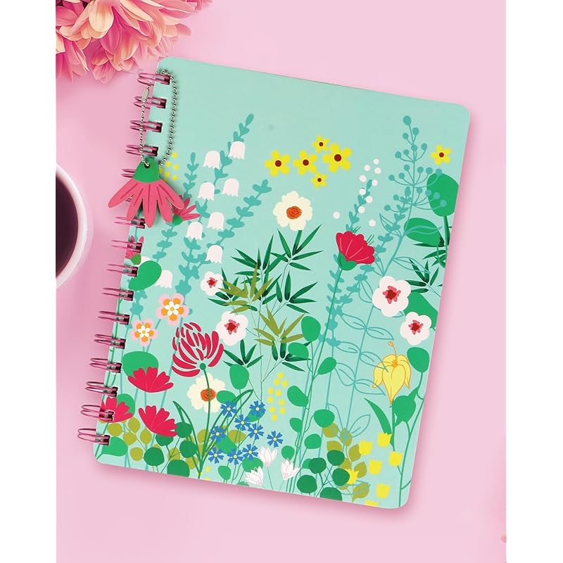 DOODLE Hard Bound Spiral Notebook Diary with Bookmark Dangler and Sticker Pages I B5 I Undated I 160 Ruled Pages I 80 GS
