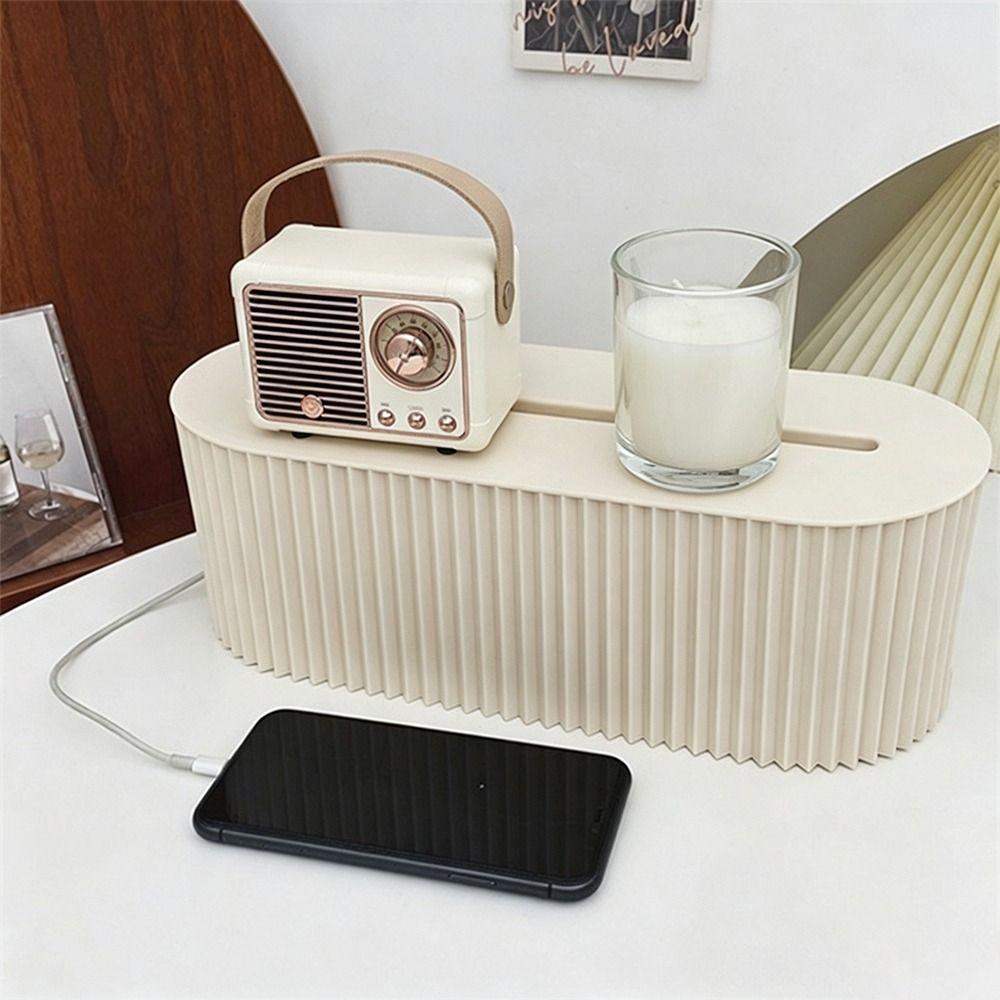 Dustproof Cable Management Box Removable Lid Cable Storage Box Phone Stand Slot  Home Office