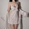 Sweetheart Sexy Pajamas Women's Summer 1011 New Summer Two-piece Set Ice Silk Suspender Nightdress with Chest Pad Loungewear